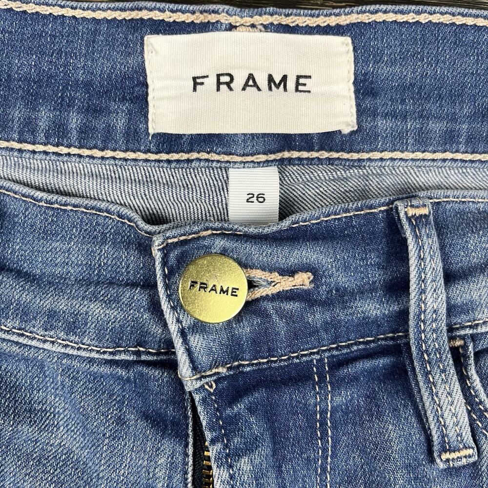 FRAME Denim Womens Ali High Rise Cigarette Jeans Medium Wash Stretch Size 26 - Picture 5 of 13